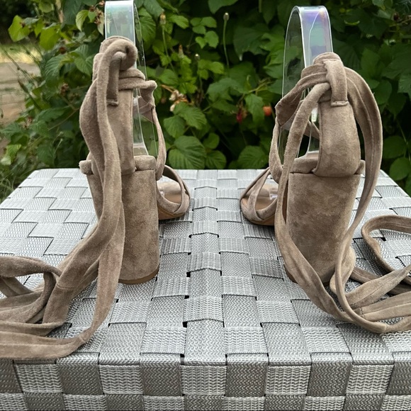 Steve Madden Christey Taupe Suede Leather Lace-Up Heels - Picture 11 of 15